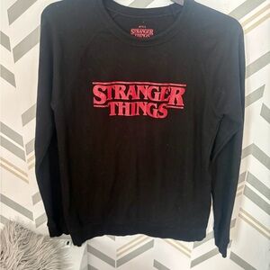 Netflix Stranger Things Black Tee with Red Logo